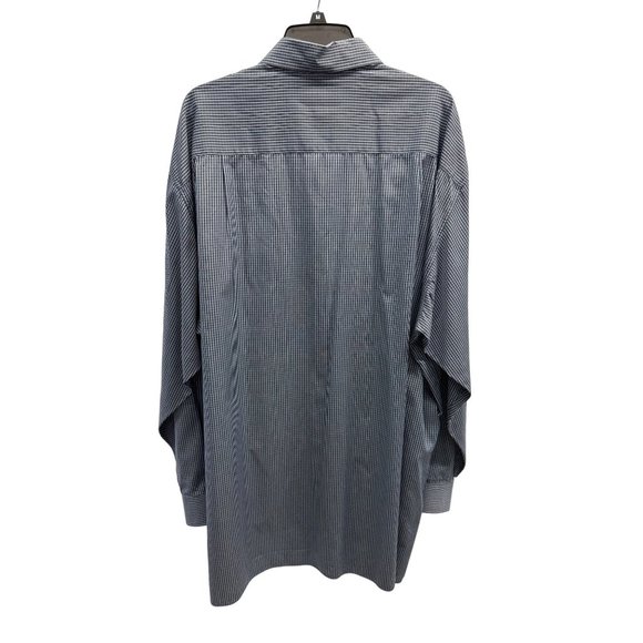 Ermenegildo Zegna Blue Check Button Front Shirt 2XT XXL Tall - Picture 2 of 4